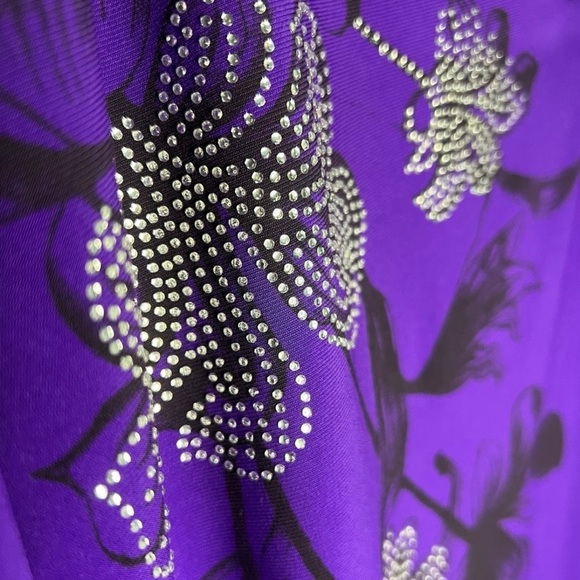 Solar - Womens Dressy Purple Rhinestone top - Picture 6 of 11